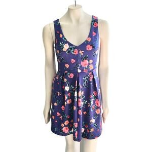 CANDIES Fit & Flare Sleeveless Floral Dress  Cut out back wtih bow  SZ S